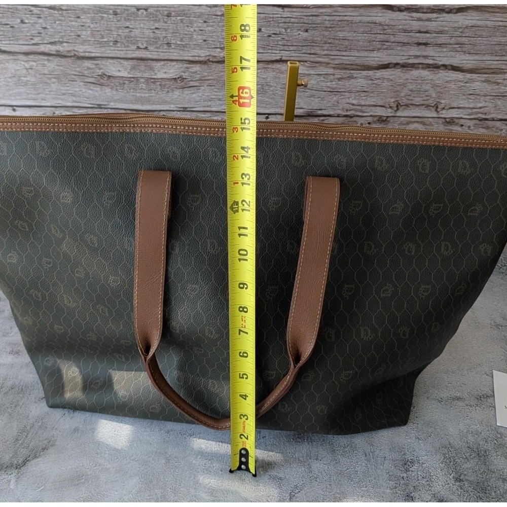 CHRISTIAN DIOR VINTAGE HONEYCOMB MONOGRAM LARGE TOTE / OVERNIGHT BAG AUTH COA - Picture 5 of 16